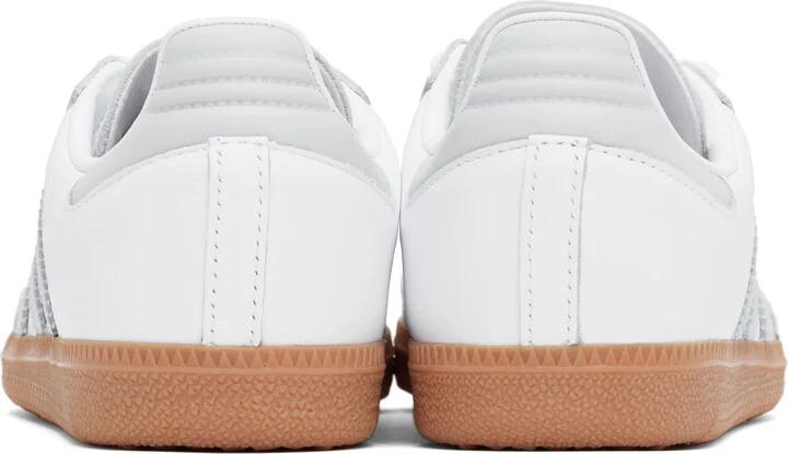 adidas Originals White & Gray Samba OG Sneakers - Image 2