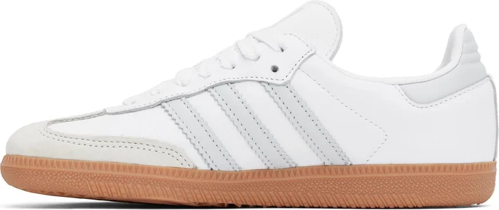 adidas Originals White & Gray Samba OG Sneakers - Image 3