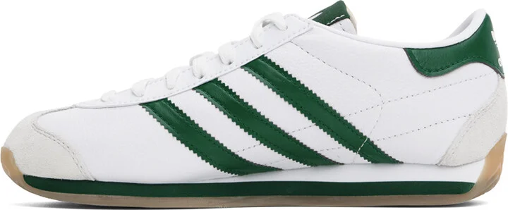 adidas Originals White & Green Country OG Sneakers - Image 3