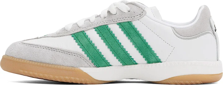 adidas Originals White & Green Samba MN Sneakers - Image 3