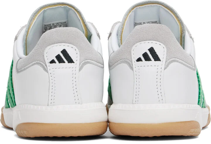 adidas Originals White & Green Samba MN Sneakers - Image 2