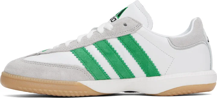 adidas Originals White & Green Samba MN Sneakers - Image 3