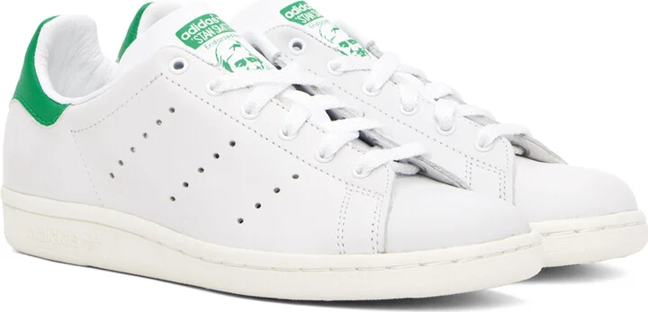 adidas Originals White & Green Stan Smith 80s Sneakers - Image 4
