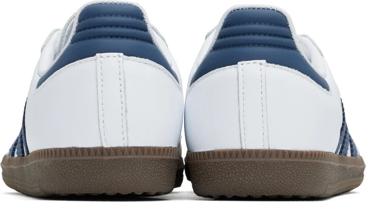 adidas Originals White & Navy Samba OG Sneakers - Image 2