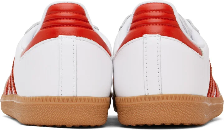 adidas Originals White & Red Samba OG Sneakers - Image 2
