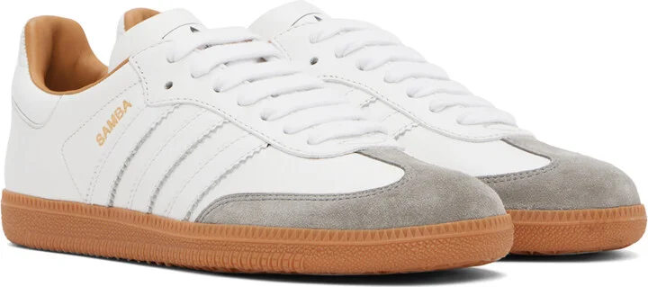 adidas Originals White Samba OG Made In Italy Sneakers - Image 4