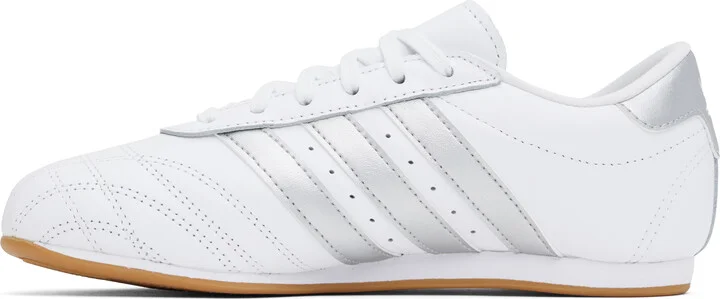 adidas Originals White & Silver Taekwondo Lace Sneakers - Image 3