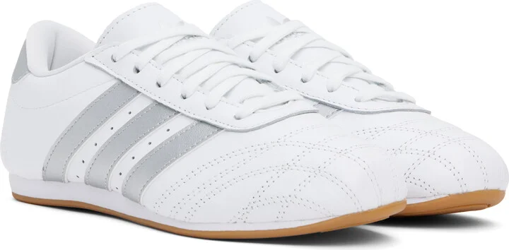 adidas Originals White & Silver Taekwondo Lace Sneakers - Image 4