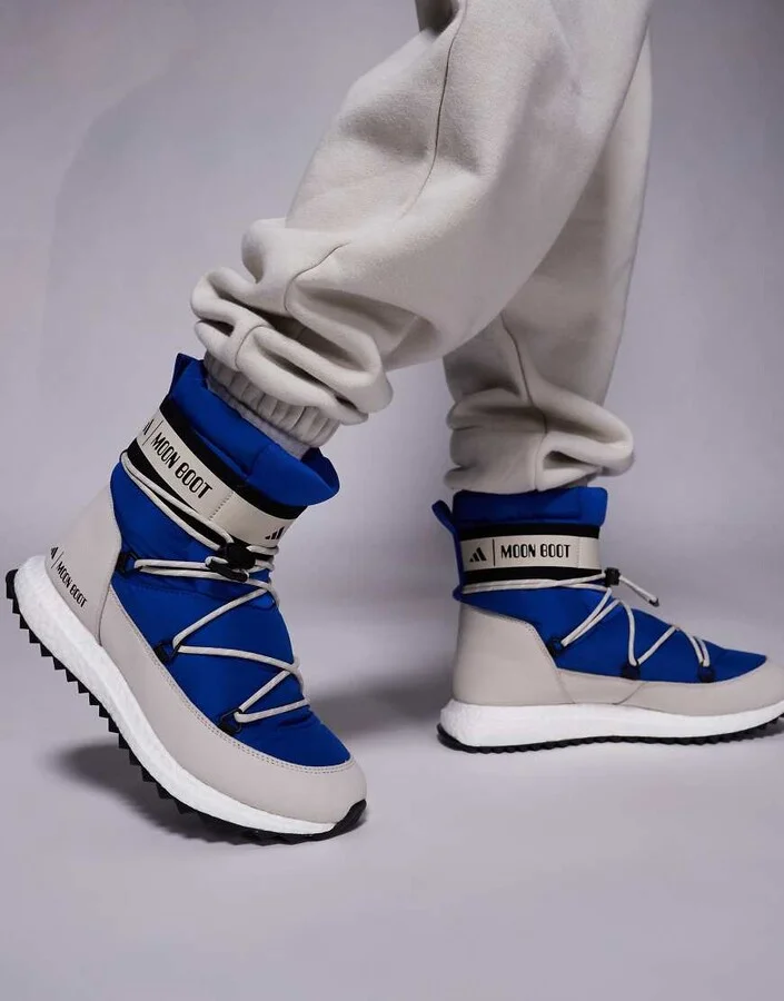 adidas Originals x Moonboot Moonboost high in blue - Image 3