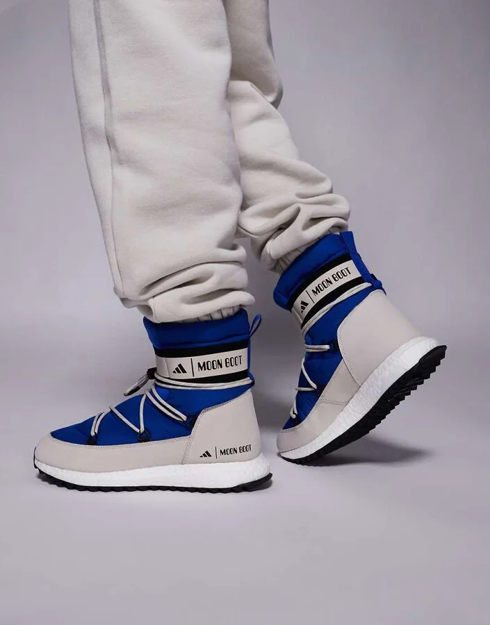 adidas Originals x Moonboot Moonboost high in blue - Image 4