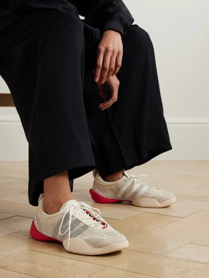 adidas Originals - + Y-3 Regu Suede- And Leather-trimmed Mesh Sneakers - White - Image 2