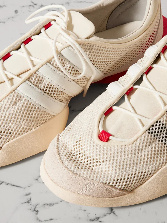 adidas Originals - + Y-3 Regu Suede- And Leather-trimmed Mesh Sneakers - White - Image 4