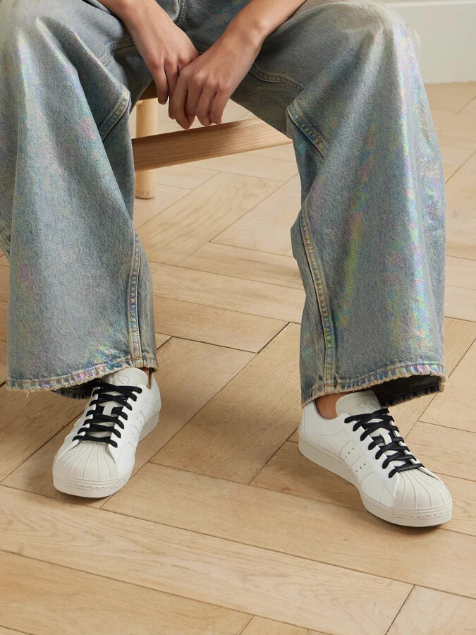 adidas Originals - + Y-3 Superstar Rubber-trimmed Leather Sneakers - White - Image 2