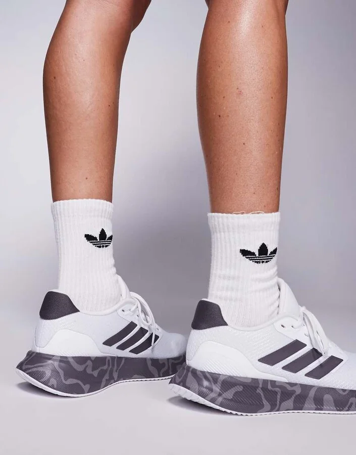 adidas Performance Runfalcon 5 sneakers in white and black - Image 2