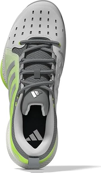 adidas Pickleball Shoes Women's Tennis Shoes White/Silver Metallic/Lucid Lemon : 8.5 B - Medium - Image 2