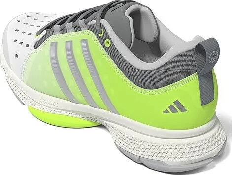 adidas Pickleball Shoes Women's Tennis Shoes White/Silver Metallic/Lucid Lemon : 8.5 B - Medium - Image 4