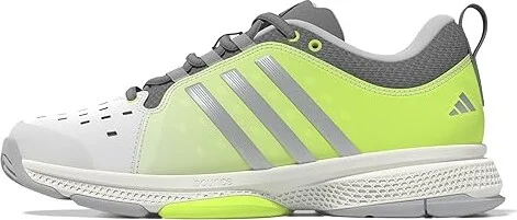adidas Pickleball Shoes Women's Tennis Shoes White/Silver Metallic/Lucid Lemon : 8.5 B - Medium - Image 5