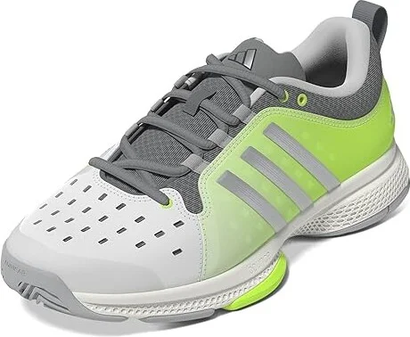 adidas Pickleball Shoes Women's Tennis Shoes White/Silver Metallic/Lucid Lemon : 8.5 B - Medium