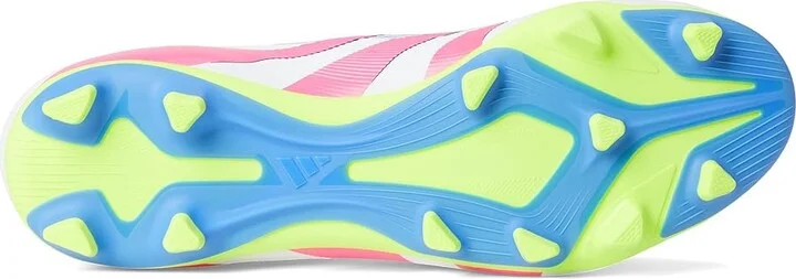 adidas Predator Club Firm Ground/Multi Ground Soccer Cleats Soccer Shoes White/Lucid Pink/Lucid Lemon : Men's 13 - Women's 14 Medium, Rubber - Image 3
