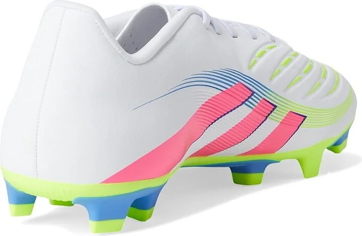 adidas Predator Club Firm Ground/Multi Ground Soccer Cleats Soccer Shoes White/Lucid Pink/Lucid Lemon : Men's 13 - Women's 14 Medium, Rubber - Image 4