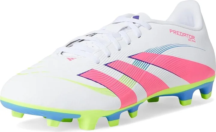adidas Predator Club Firm Ground/Multi Ground Soccer Cleats Soccer Shoes White/Lucid Pink/Lucid Lemon : Men's 13 - Women's 14 Medium, Rubber - Image 5