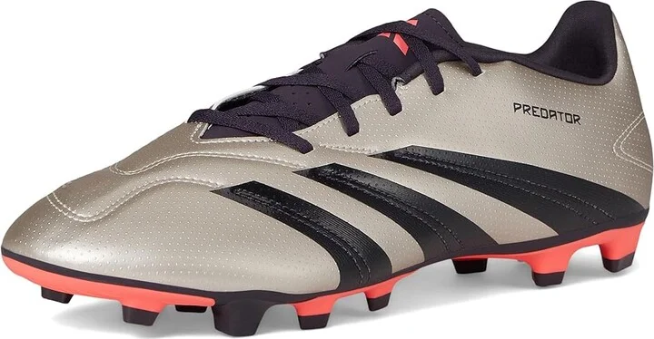 adidas Predator Club Flexible Ground Soccer Cleats Soccer Men's Shoes Platin Metallic/Aurora Black/Turbo : 12.5 D - Medium, Leather - Image 5