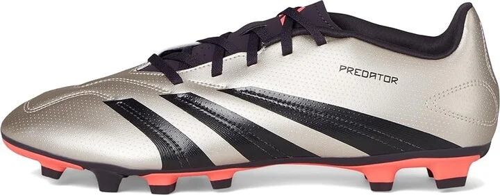 adidas Predator Club Flexible Ground Soccer Cleats Soccer Men's Shoes Platin Metallic/Aurora Black/Turbo : 12.5 D - Medium, Leather - Image 6