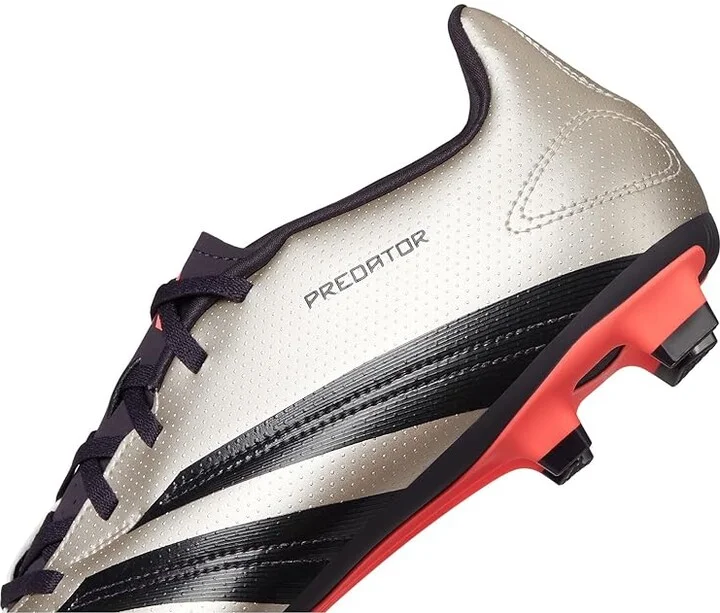 adidas Predator Club Flexible Ground Soccer Cleats Soccer Men's Shoes Platin Metallic/Aurora Black/Turbo : 12.5 D - Medium, Leather - Image 7