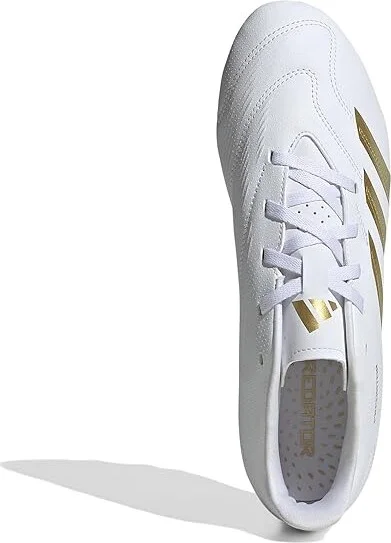adidas Predator Club Flexible Ground Soccer Cleats Soccer Men's Shoes White/Gold Metallic/White : 11.5 D - Medium, Leather - Image 2