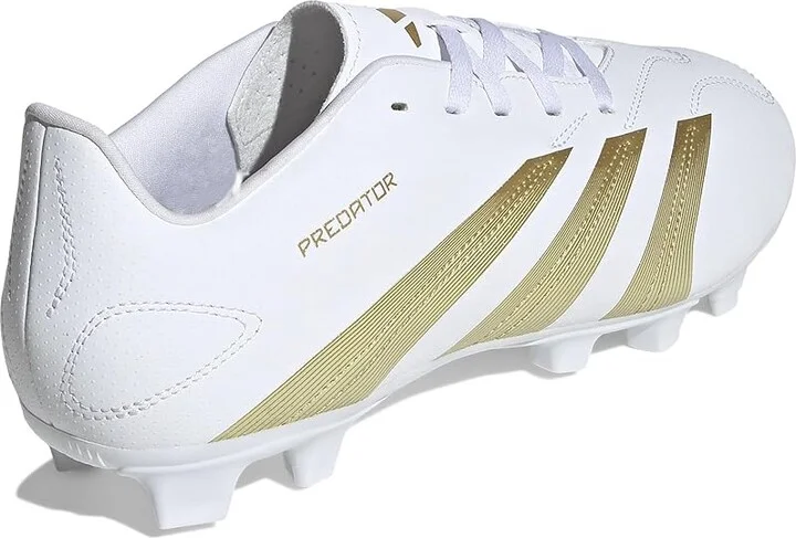 adidas Predator Club Flexible Ground Soccer Cleats Soccer Men's Shoes White/Gold Metallic/White : 11.5 D - Medium, Leather - Image 4