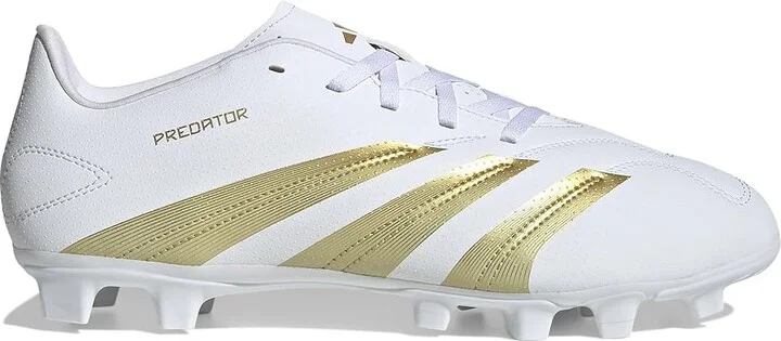 adidas Predator Club Flexible Ground Soccer Cleats Soccer Men's Shoes White/Gold Metallic/White : 11.5 D - Medium, Leather - Image 6