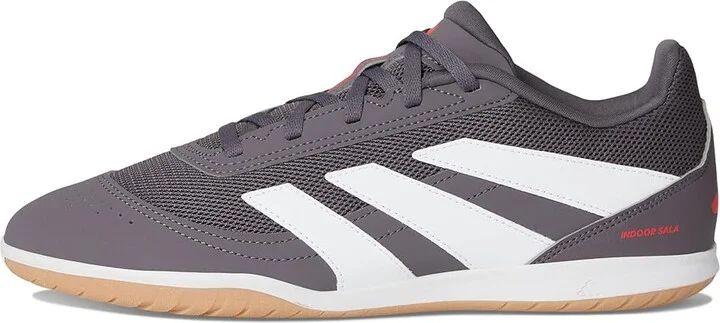 adidas Predator Club Indoor Sala Soccer Cleats Soccer Shoes Grey Strata/White/Lucid Red : Men's 12.5 - Women's 13.5 Medium, Rubber - Image 6