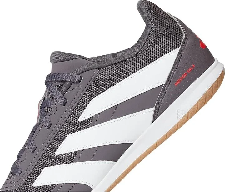 adidas Predator Club Indoor Sala Soccer Cleats Soccer Shoes Grey Strata/White/Lucid Red : Men's 12.5 - Women's 13.5 Medium, Rubber - Image 7