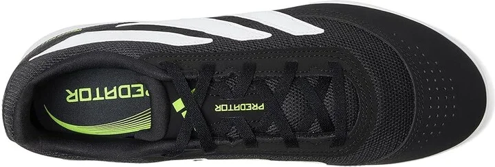 adidas Predator Club Indoor Soccer Cleats Soccer Shoes Black/White/Lucid Lemon : Men's 9.5 - Women's 10.5 Medium, Synthetic - Image 2