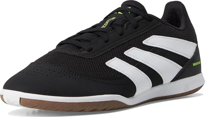 adidas Predator Club Indoor Soccer Cleats Soccer Shoes Black/White/Lucid Lemon : Men's 9.5 - Women's 10.5 Medium, Synthetic - Image 5