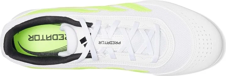 adidas Predator Club Indoor Soccer Cleats Soccer Shoes White/Lucid Lemon/Black : Men's 13 - Women's 14 Medium, Synthetic - Image 2