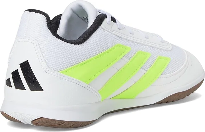 adidas Predator Club Indoor Soccer Cleats Soccer Shoes White/Lucid Lemon/Black : Men's 13 - Women's 14 Medium, Synthetic - Image 4