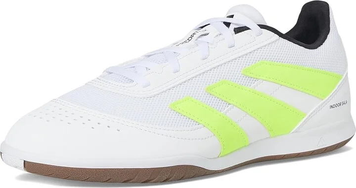 adidas Predator Club Indoor Soccer Cleats Soccer Shoes White/Lucid Lemon/Black : Men's 13 - Women's 14 Medium, Synthetic - Image 5