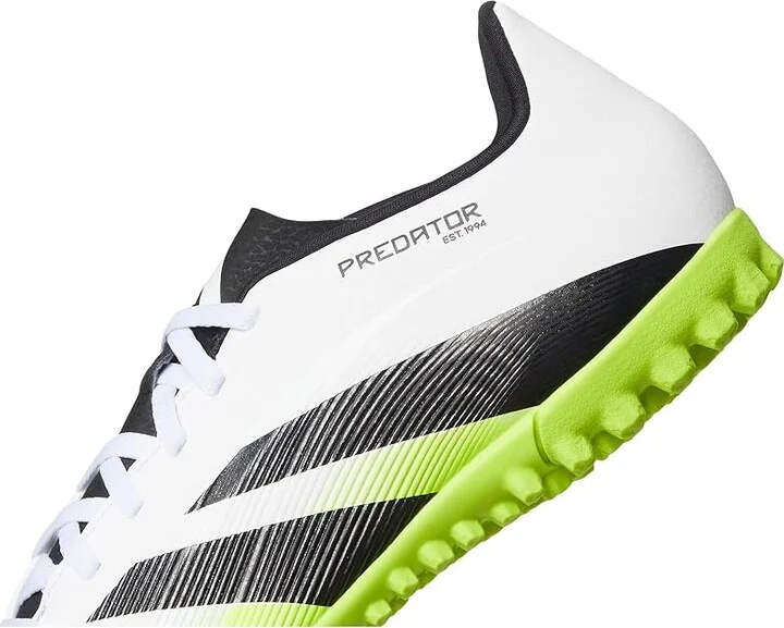 adidas Predator Club Turf Soccer Cleats Soccer Shoes White/Black/Lucid Lemon : Men's 7.5 - Women's 8.5 Medium, Rubber - Image 7