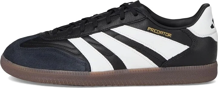 adidas Predator Freestyle Indoor Soccer Cleats Soccer Shoes Black/White/Gold Metallic : Men's 5 - Women's 6 Medium, Suede - Image 6