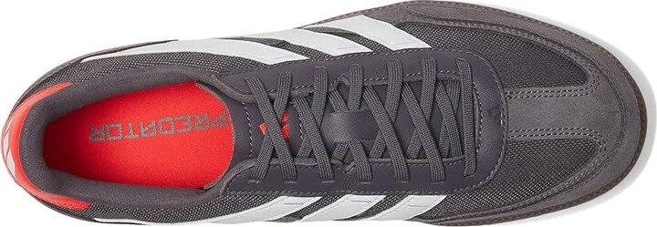 adidas Predator Freestyle Indoor Soccer Cleats Soccer Shoes Grey Strata/White/Lucid Red : Men's 12 - Women's 13 Medium, Suede - Image 2