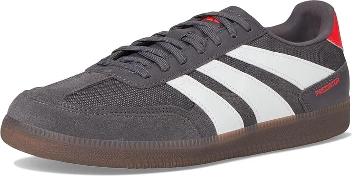 adidas Predator Freestyle Indoor Soccer Cleats Soccer Shoes Grey Strata/White/Lucid Red : Men's 12 - Women's 13 Medium, Suede - Image 5