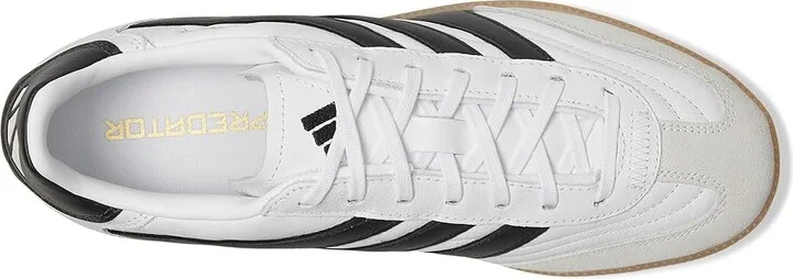 adidas Predator Freestyle Indoor Soccer Cleats Soccer Shoes White/Black/Gold Metallic : Men's 9.5 - Women's 10.5 Medium, Suede - Image 2