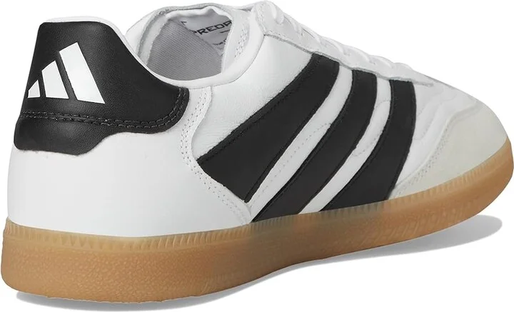 adidas Predator Freestyle Indoor Soccer Cleats Soccer Shoes White/Black/Gold Metallic : Men's 9.5 - Women's 10.5 Medium, Suede - Image 4