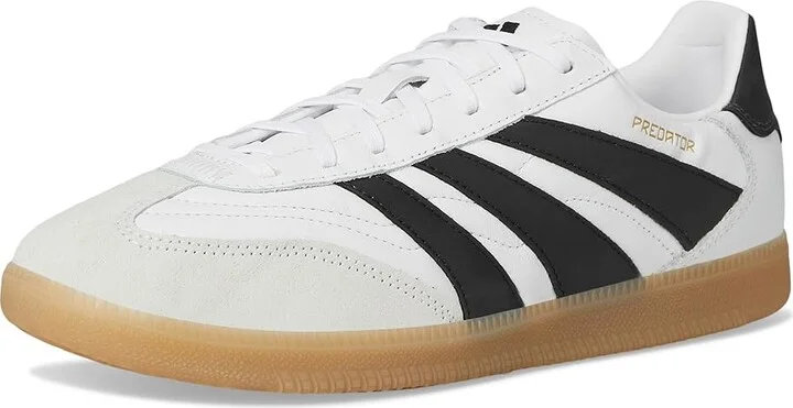 adidas Predator Freestyle Indoor Soccer Cleats Soccer Shoes White/Black/Gold Metallic : Men's 9.5 - Women's 10.5 Medium, Suede - Image 5