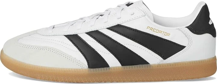 adidas Predator Freestyle Indoor Soccer Cleats Soccer Shoes White/Black/Gold Metallic : Men's 9.5 - Women's 10.5 Medium, Suede - Image 6