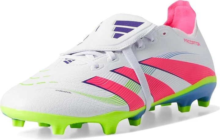 adidas Predator League Folded Tongue Firm Ground/Multi Ground Soccer Cleats Soccer Shoes White/Lucid Pink/Lucid Lemon : Men's 9 - Women's 10 Medium - Image 5