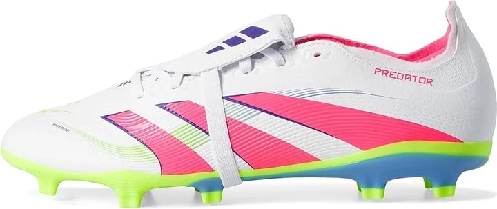 adidas Predator League Folded Tongue Firm Ground/Multi Ground Soccer Cleats Soccer Shoes White/Lucid Pink/Lucid Lemon : Men's 9 - Women's 10 Medium - Image 6