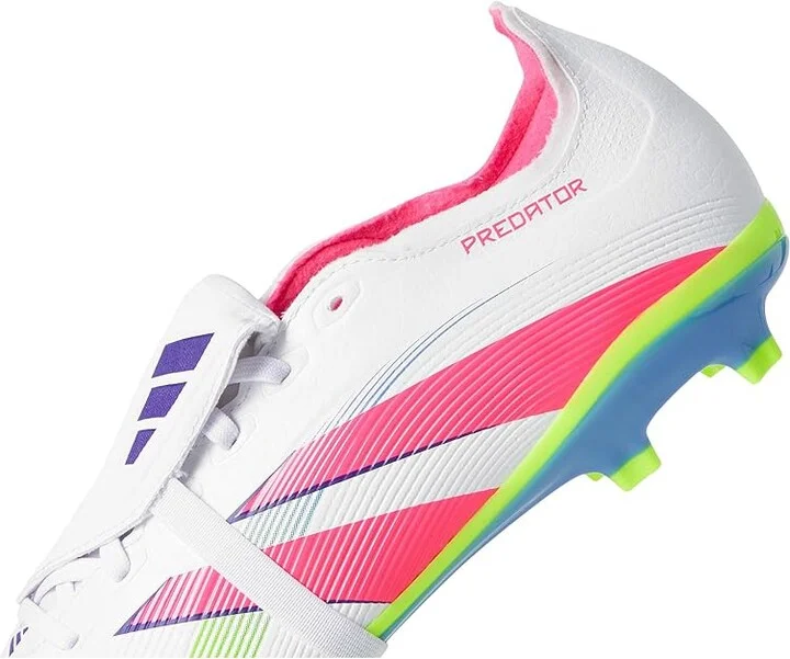 adidas Predator League Folded Tongue Firm Ground/Multi Ground Soccer Cleats Soccer Shoes White/Lucid Pink/Lucid Lemon : Men's 9 - Women's 10 Medium - Image 7