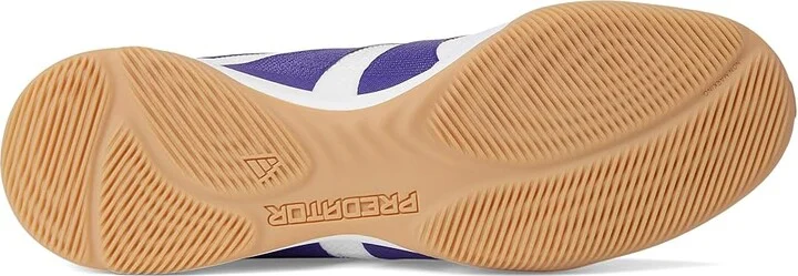 adidas Predator League Indoor Soccer Cleats Soccer Shoes White/Collegiate Purple/Lucid Lemon : Men's 8 - Women's 9 Medium, Suede/Textile - Image 3